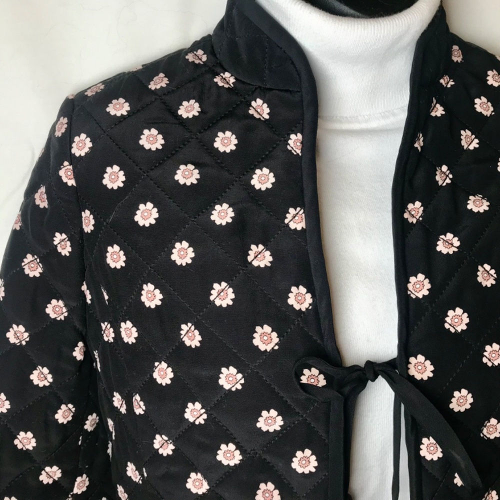 KATE SPADE NEW YORK DITZY FLORAL SILK QUILTED JACKET SIZE 2 - Picture 2 of 7